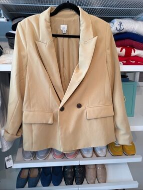 a new day Beige Double-Breasted Blazer